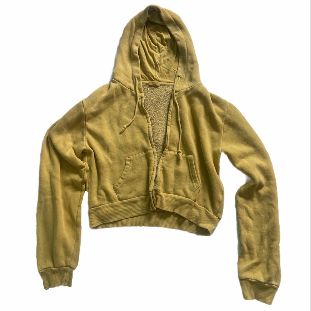 Brandy Melville mustard yellow cropped sweatshirt